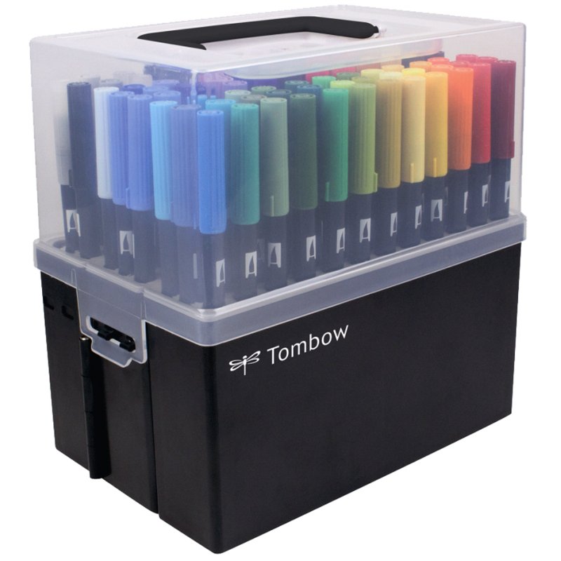TOMBOW Dual Brush Pen set, 108 dubbele stiften, opklapbare box