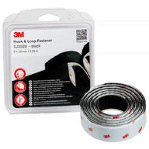 3M klittenband SJ352B, 25 mm × 1,25 m, zwart