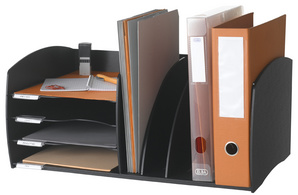PAPERFLOW sorteermap S, 4 vakken, zwart