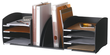 PAPERFLOW sorteersysteem XL, 8 vakken, zwart