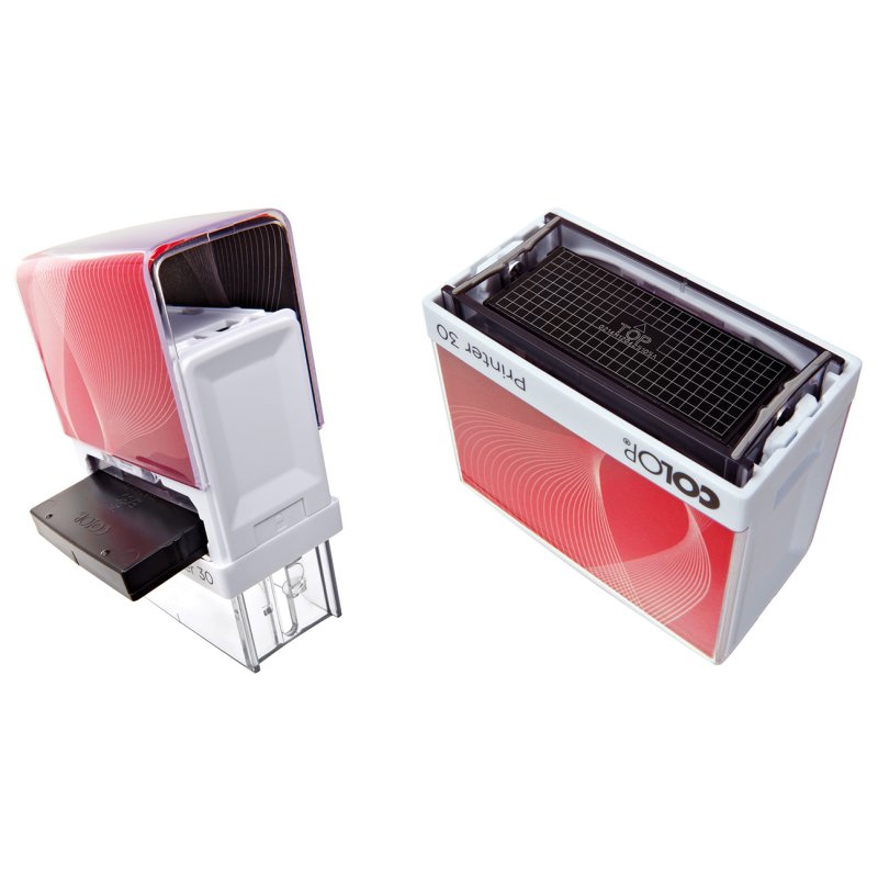 COLOP tampon texte printer 10, 3 lignes, blanc, 27×10 mm