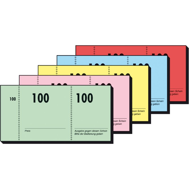Sigel number pad 1-100, assorted colours, 105×50 mm, 100 sheets