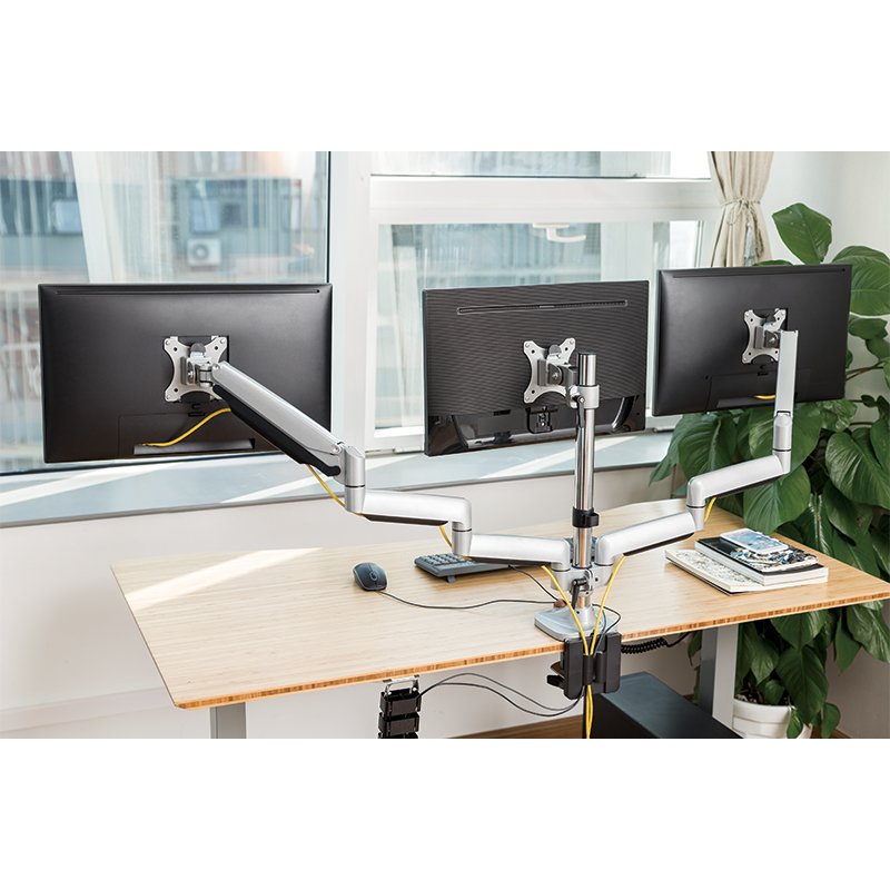 LogiLink drievoudige monitorarm, aluminium, zilver, 13-32 inch