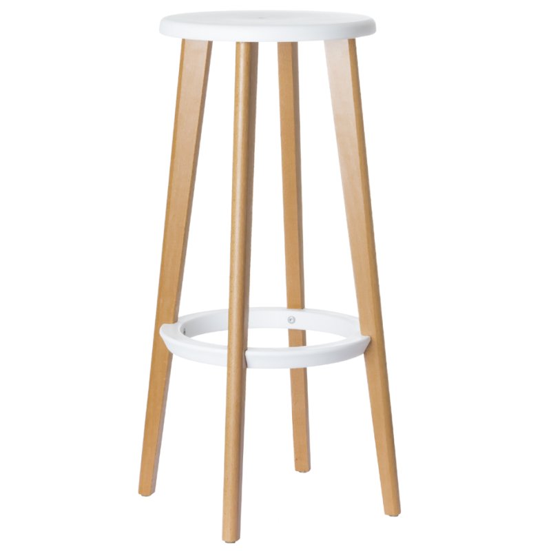 PAPERFLOW tabourets WOODY, noir, lot de 2, diamètre du siège 330 mm