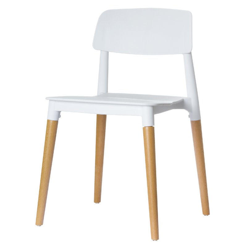 PAPERFLOW chaises visiteurs GLAMWOOD, blanc, lot de 2, 47×48×75 cm