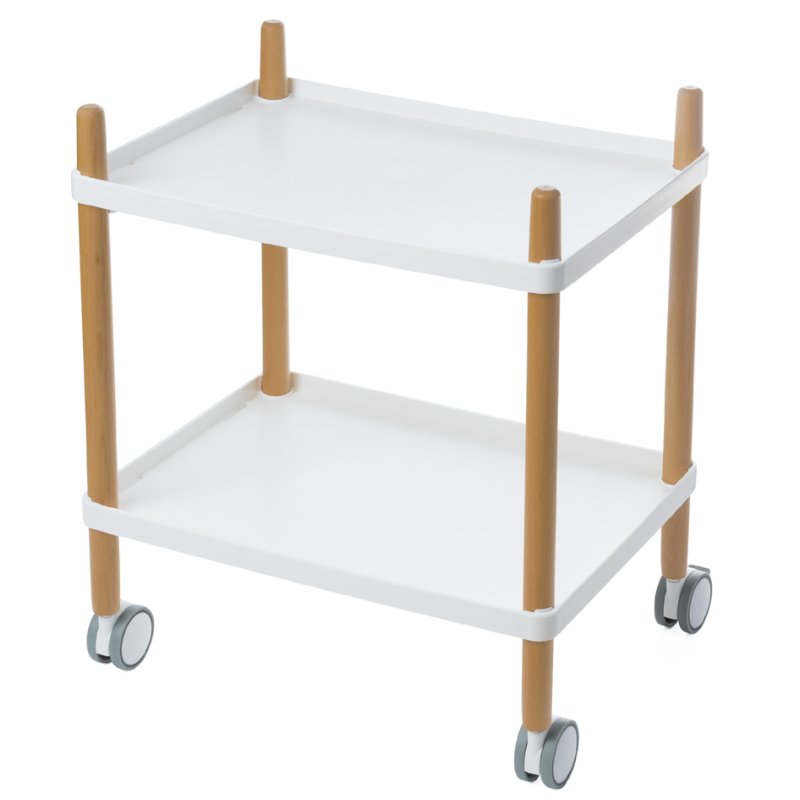 PAPERFLOW bureaukar, 2 legplanken, wit/beuken, 50×36×55 cm