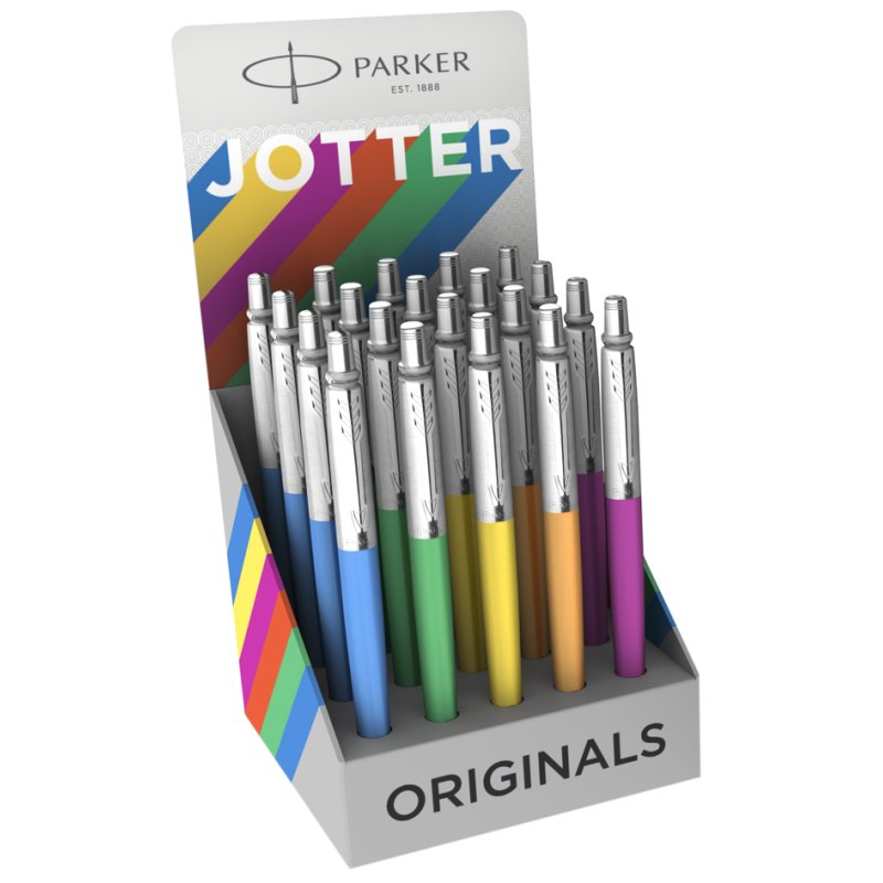 PARKER stylos à bille rétractables JOTTER ORIGINALS, 20 pièces, couleurs assorties