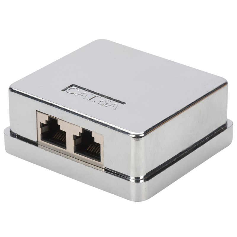 DIGITUS Professional boîtier mural TIA-568 A/B, argent, 2x RJ45, 500 MHz, 10GBase-T