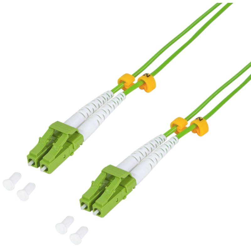 LogiLink Professional câble de raccordement en fibre optique LC-Duplex, OM5, limegreen, 20 mètres