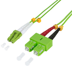 LogiLink glasvezel patchkabel LC-Duplex SC-Duplex, OM5, lichtgroen, 15 m