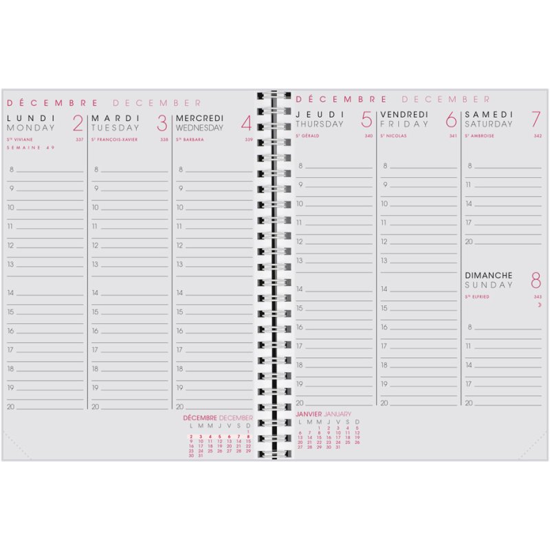 QUO VADIS agenda vulling 2026, spiraal binding, 80×100 mm