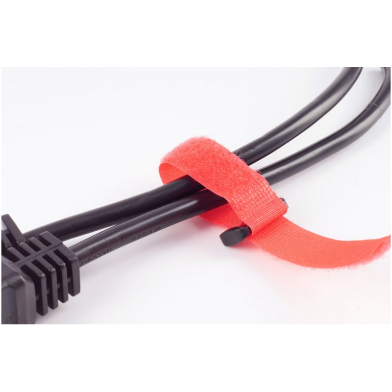 shiverpeaks klittenband kabelbinders met gesp, 250 × 20 mm, zwart/blauw/rood, 9 stuks