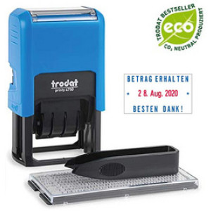 trodat datumstempel Printy 4.0 4750 typografisch set, zelfinkend, 40×23 mm, blauw