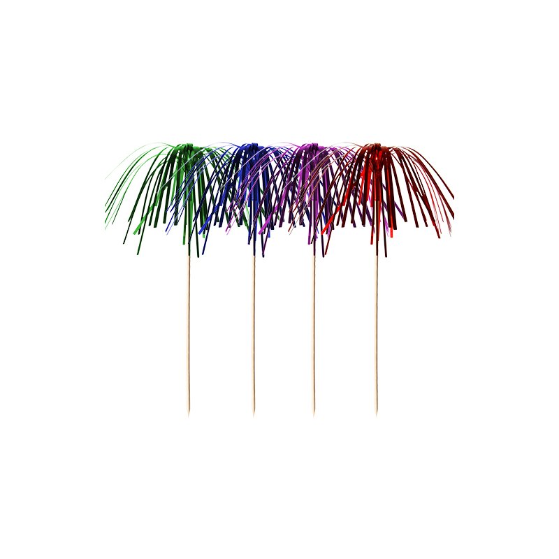 PAPSTAR piques à cocktail design feu d'artifice, assorties colorées, 155 mm, 100 pièces