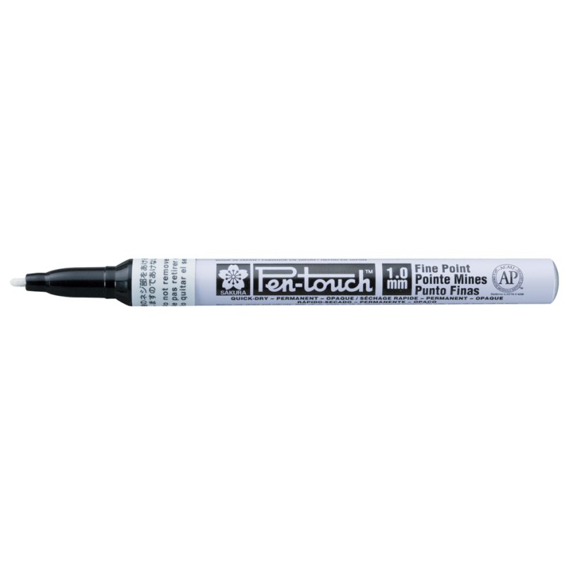 SAKURA marqueur permanent Pen-Touch Fin, jaune fluorescent, 1,0 mm