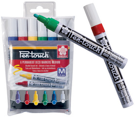 SAKURA permanente markers medium punt, 1,0 mm, 6 stuks