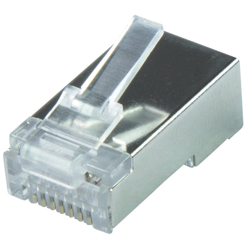 LogiLink Modular RJ45 connectors cat. 6A, shielded, silver, 50 pieces