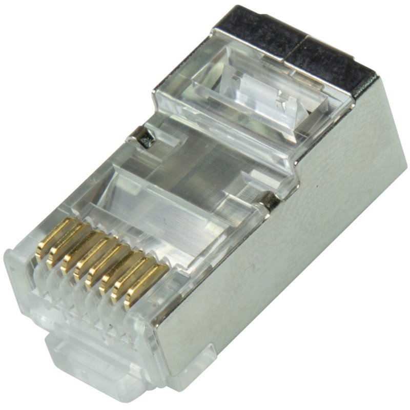 LogiLink Modular RJ45 connectors cat. 6A, shielded, silver, 50 pieces