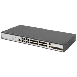 DIGITUS Gigabit switch 19 inch, beheerd, 24 poorten, 2 uplinks