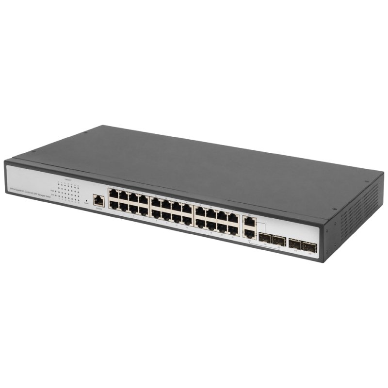 DIGITUS Gigabit switch 19 inch, beheerd, 24 poorten, 2 uplinks