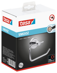 tesa toiletrolhouder SMOOZ, verchroomd, plakstrip, herbruikbaar