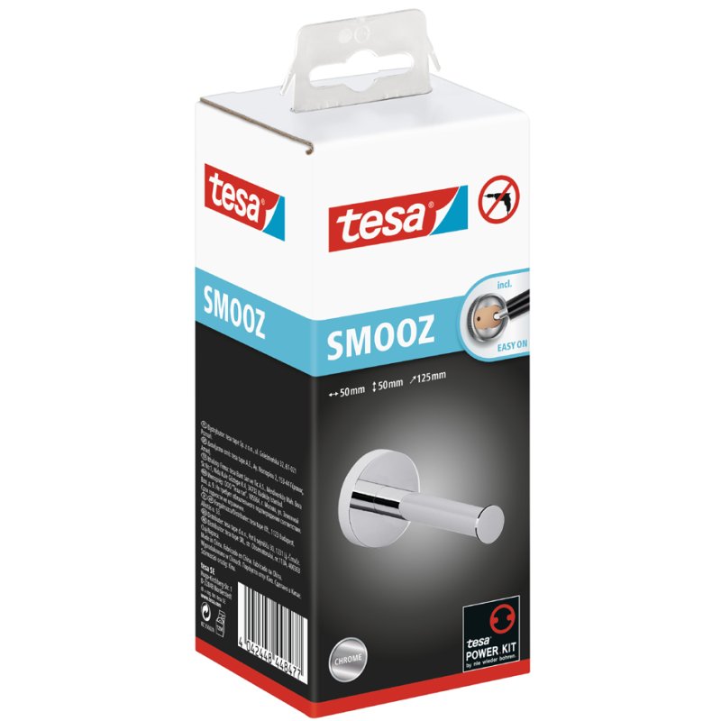 tesa toiletrolhouder SMOOZ, roestvrij, zonder boren, herbruikbaar