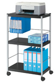 PAPERFLOW multifunctionele trolley, 3 legplanken, zwart/zilver, 35 kg per vak