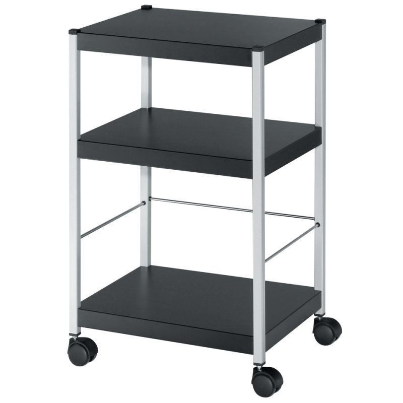 PAPERFLOW chariot de rangement multifonctionnel M, 3 niveaux, noir/argent