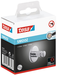 tesa handoekhaak Smooz, chroom, herbruikbaar, 37×37×37 mm