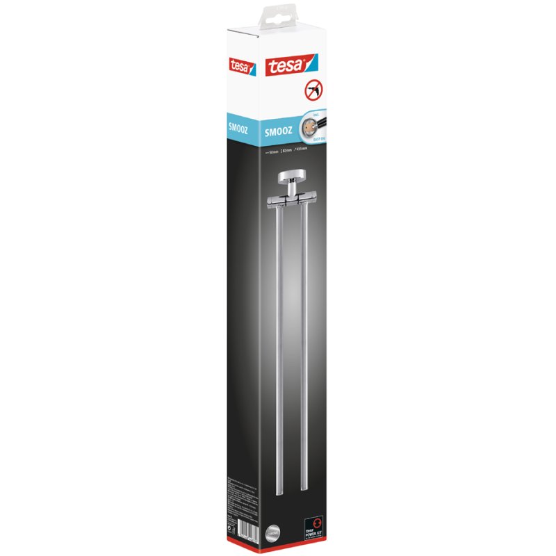 tesa porte-serviettes SMOOZ, deux bras, chromé, sans perçage
