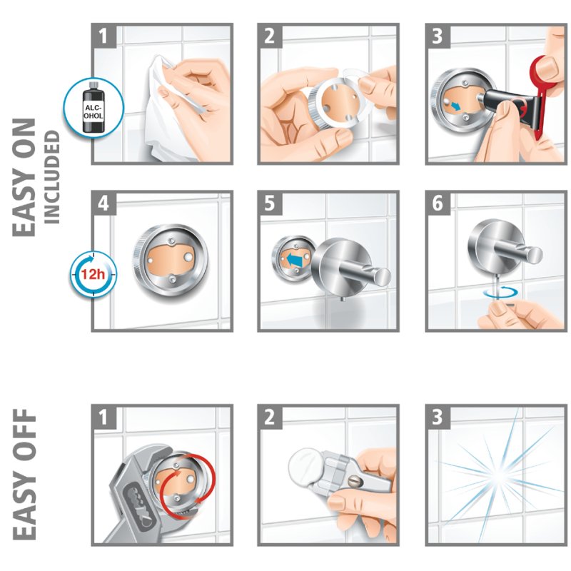 tesa SMOOZ porte-gobelet brosse à dents, adhésif, verre satiné inoxydable