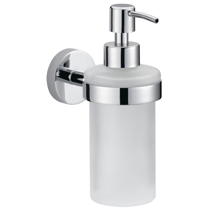 tesa distributeur de savon liquide SMOOZ, design verre satiné, 200 ml, réutilisable