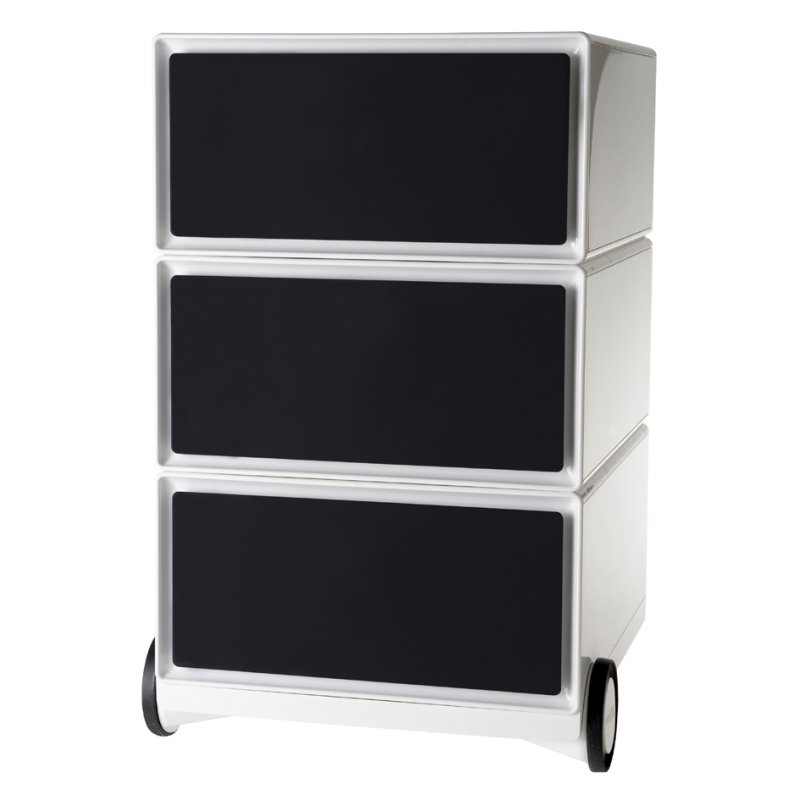 PAPERFLOW boîte à tiroirs rotative easyBox, 3 tiroirs, blanc/rouge, 390×436×642 mm