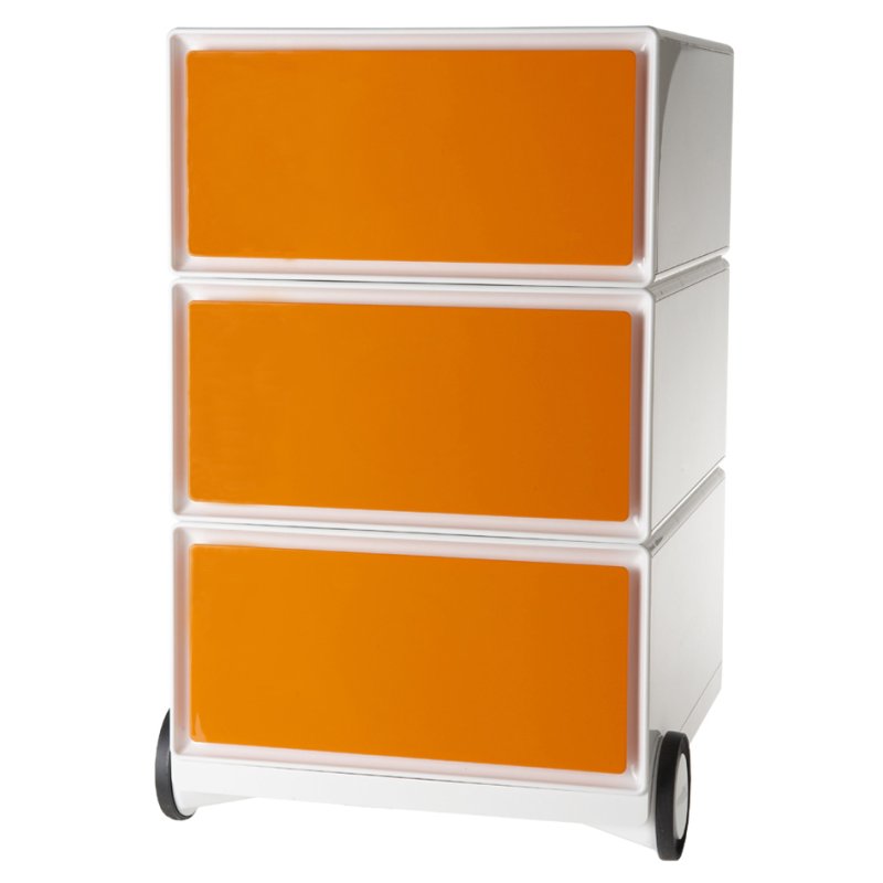 PAPERFLOW boîte à tiroirs rotative easyBox, 3 tiroirs, blanc/rouge, 390×436×642 mm
