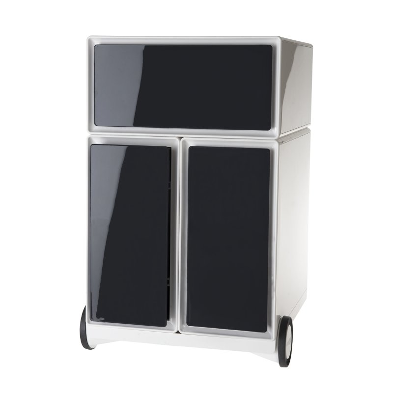 PAPERFLOW conteneur à roulettes easyBox, 1 tiroir, blanc/orange, 390×436×650 mm