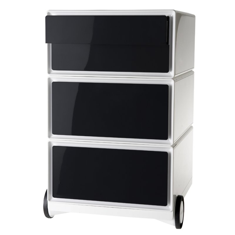 PAPERFLOW conteneur à tiroirs roulant easyBox, 4 tiroirs, blanc/vert