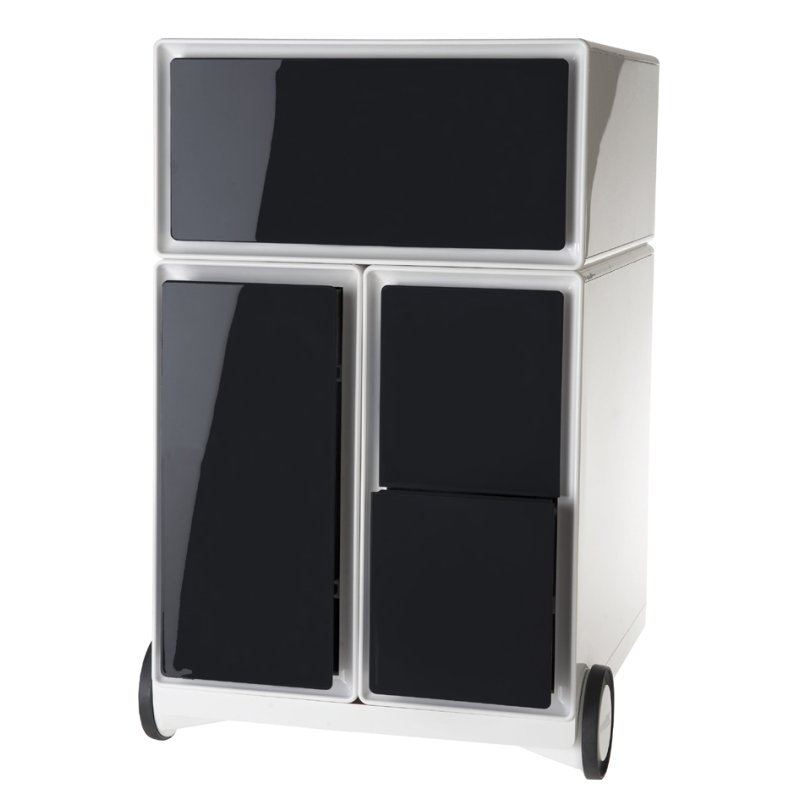 PAPERFLOW rolcontainer easyBox, 1 tiroir, blanc/rouge