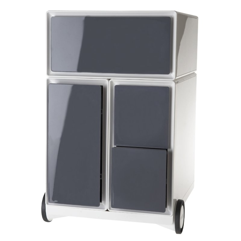 PAPERFLOW rolcontainer easyBox, 1 tiroir, blanc/rouge