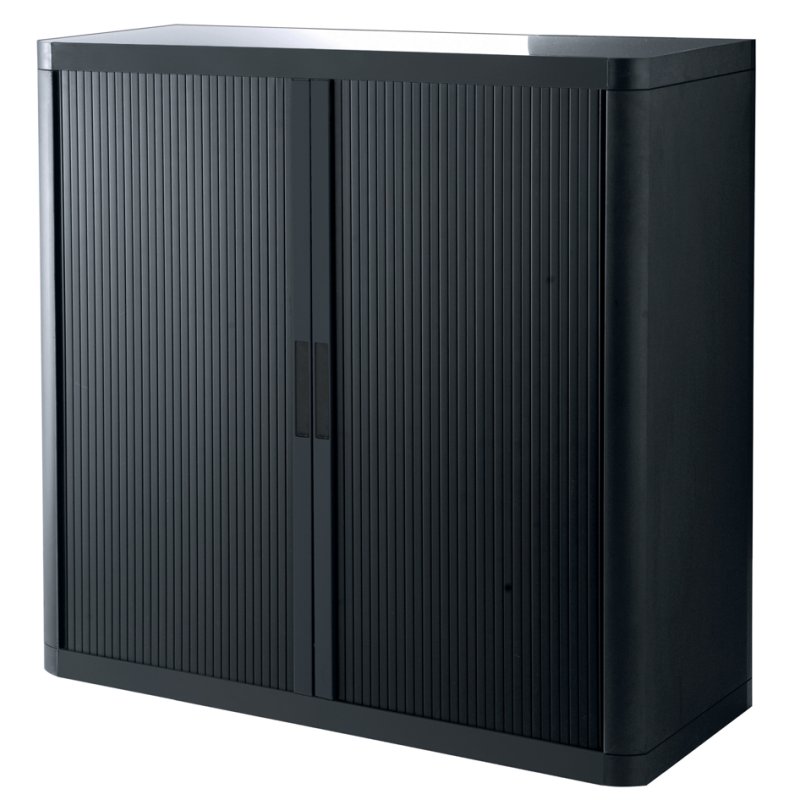 PAPERFLOW roldeurkast easyOffice, wit/antraciet, 1100×415×1040 mm, 2 legborden