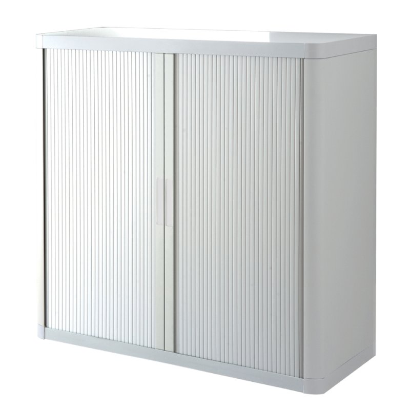 PAPERFLOW roldeurkast easyOffice, wit/antraciet, 1100×415×1040 mm, 2 legborden
