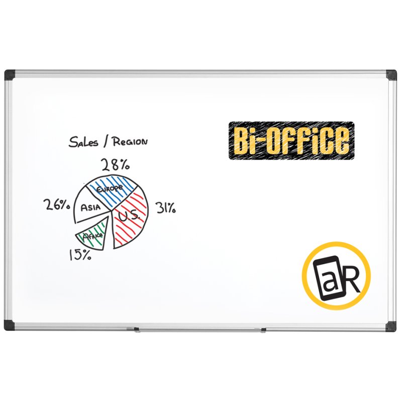 Bi-Office tableau blanc Maya, émaillé, 60×45 cm, magnétique