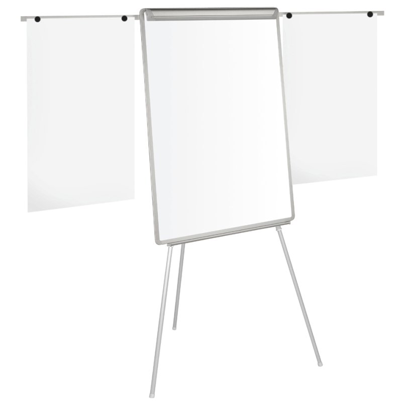 Bi-Office flipchart driepootstief, magnetisch gelakt oppervlak, aluminium frame grijs