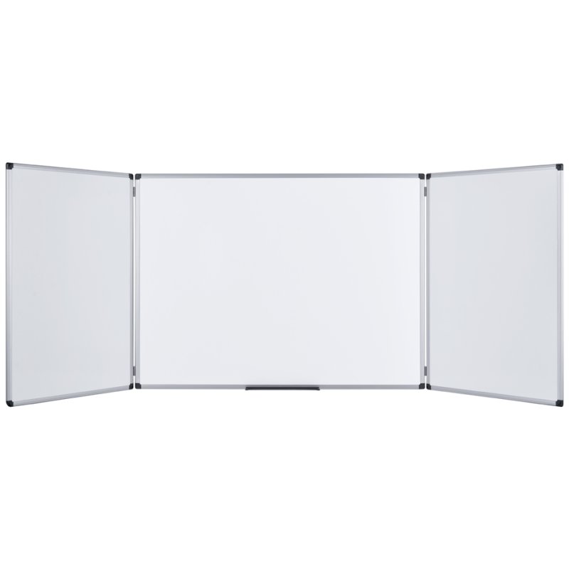 Bi-Office Trio table pliante Earth, surface émaillée blanche, 2400 × 900 mm