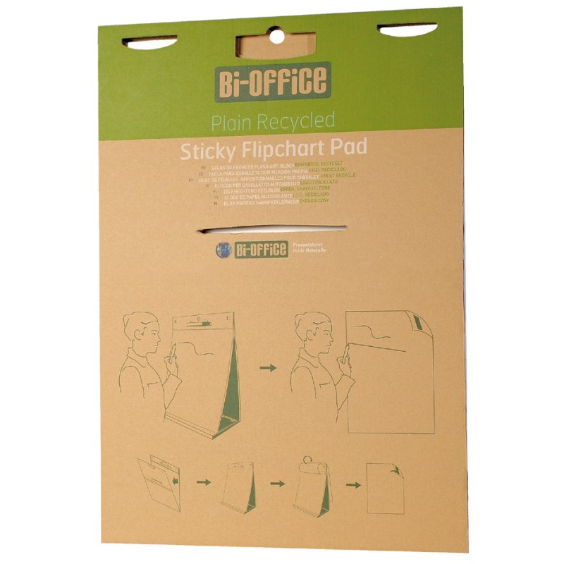 Bi-Office bloc de papier mural Earth, blanc, adhésif, 50×58,5 cm, 20 feuilles
