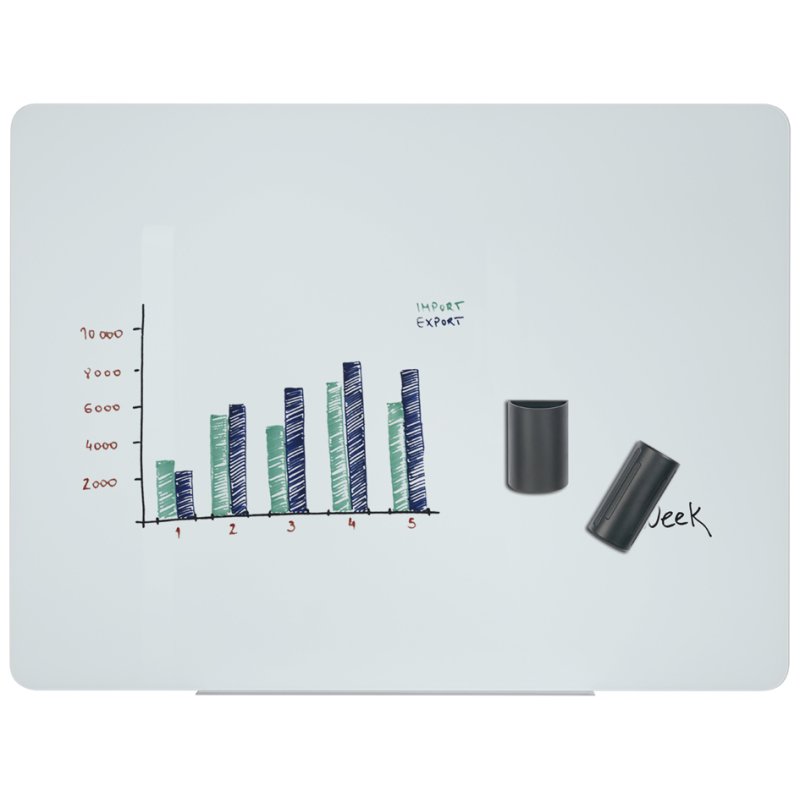 Bi-Office tableau blanc magnétique en verre, 1500 × 1200 mm, blanc, magnétique