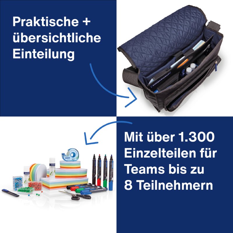 magnetoplan Sac de modérateur Messenger, complètement rempli, pour équipes jusqu'à 8 personnes