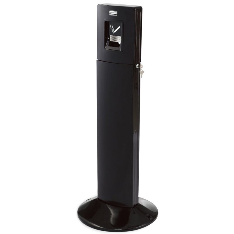 Rubbermaid staande asbak Metropolitain Smokers' Station, zwart, aluminium, 1800 peuken capaciteit