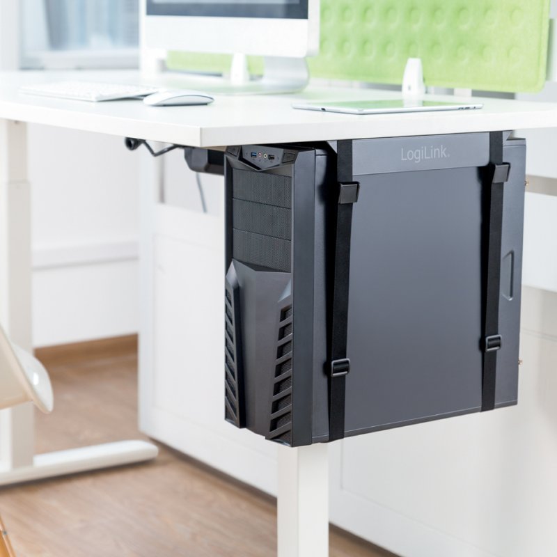 LogiLink CPU mounting system with steel strap, black, adjustable 340-540 mm