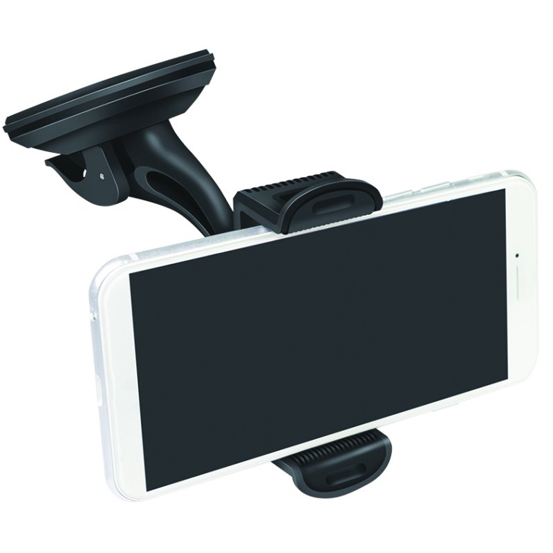 LogiLink smartphone holder car, black, windscreen mounting, gel suction cup, 360° rotatable