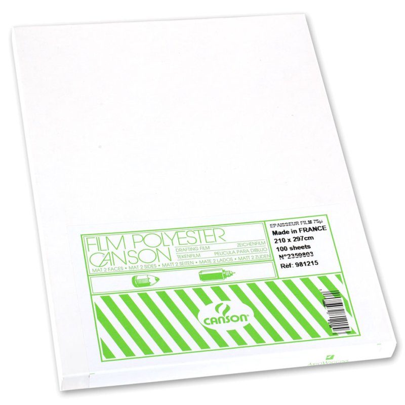 CANSON tekenfolie A3, 75 micron, transparant, 100 vel